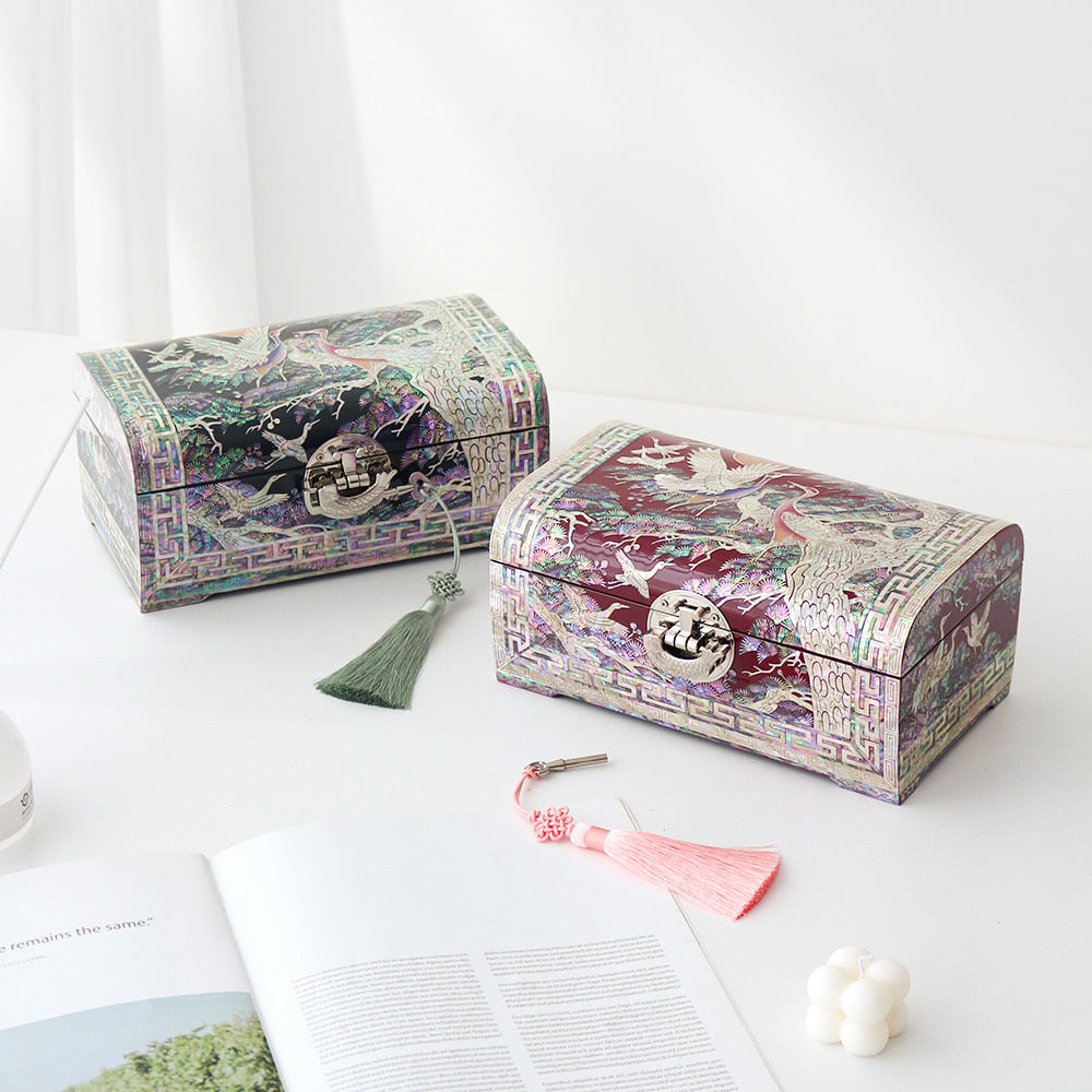 Najeon Mother-of-Pearl Jewelry Box - Crane 24cm