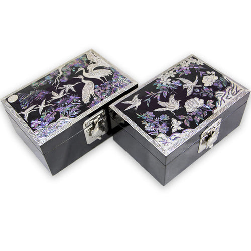 Najeon Mother-of-Pearl Jewelry Box - Crane & Pine, 1 - Tier (by Oh Myung - ho) - view 7