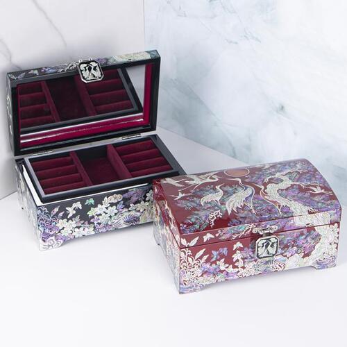 Najeon Mother-of-Pearl Jewelry Box - Pine, Black, 2 - Tier - view 4