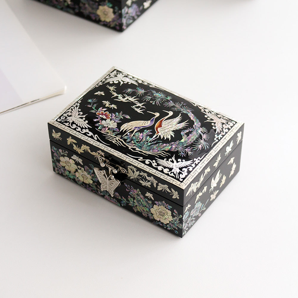 Najeon Mother-of-Pearl Jewelry Box - Crane & Pine 14cm - view 4