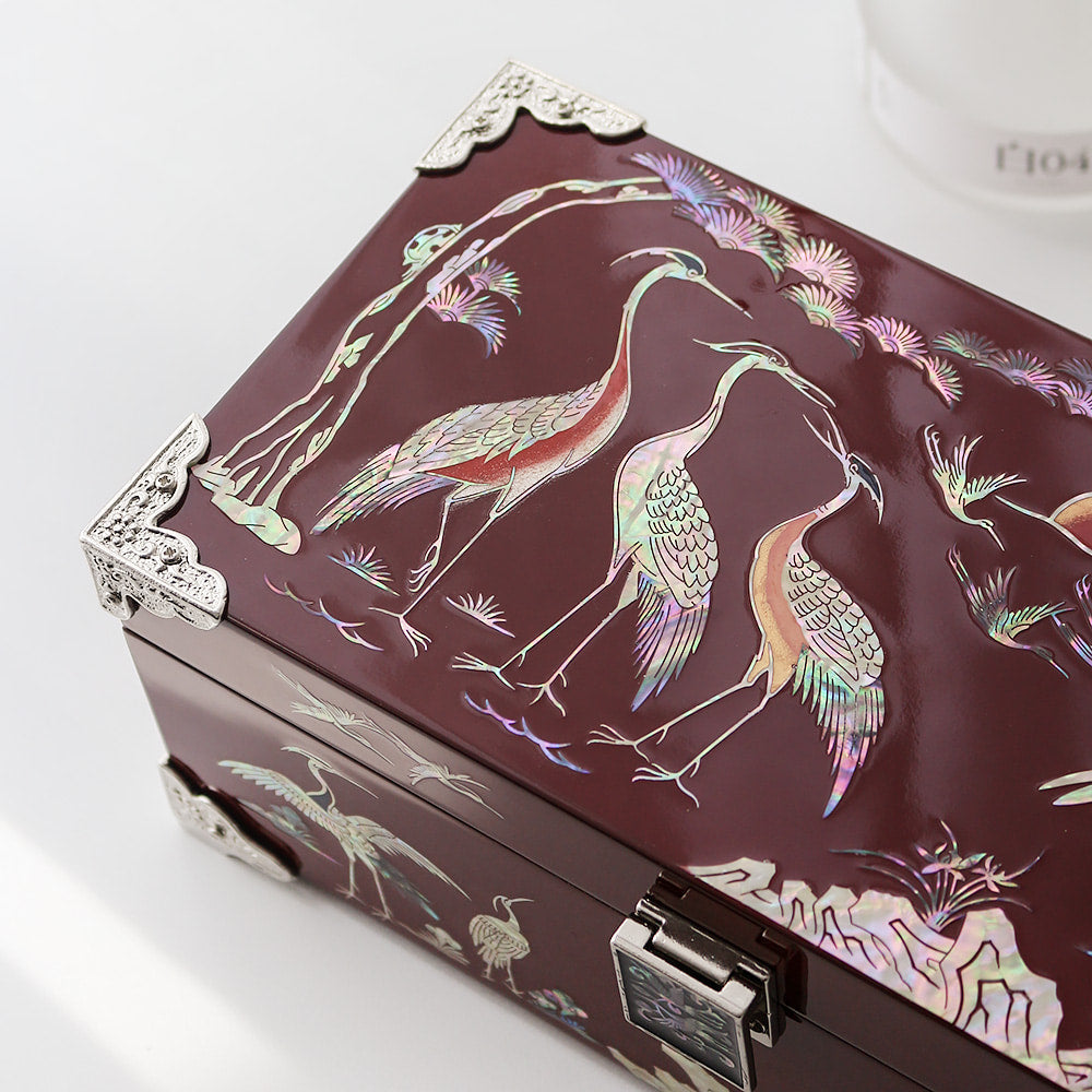 Najeon Mother-of-Pearl Jewelry Box - Crane & Pine (V) - view 3