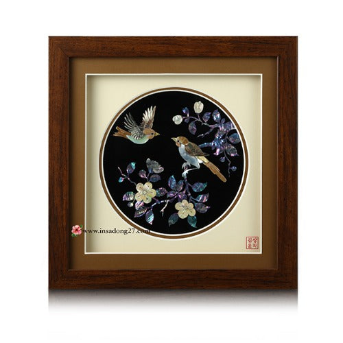 Najeon Mother-of-Pearl Jewelry Box - Plum & Bird