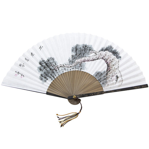 Korean Folding Fan - Pine, Jade - view 6