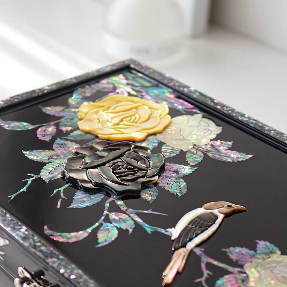 Najeon Mother-of-Pearl Jewelry Box - Rose, 2 - Tier