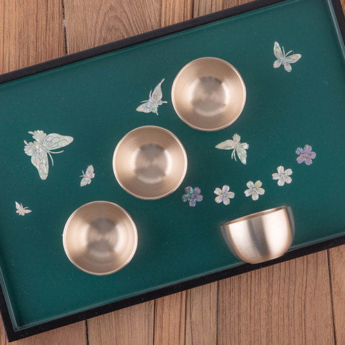 Bangjja Brass Soju Cup - Cheongdam (Set of 4) - view 2