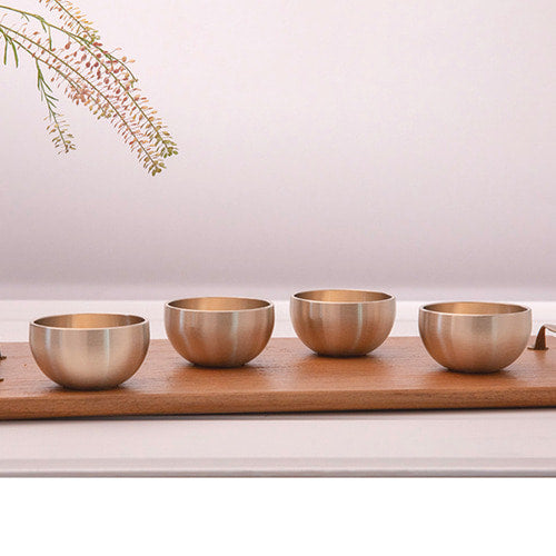 Bangjja Brass Soju Cup - Classic Brass (Set of 4) - view 2