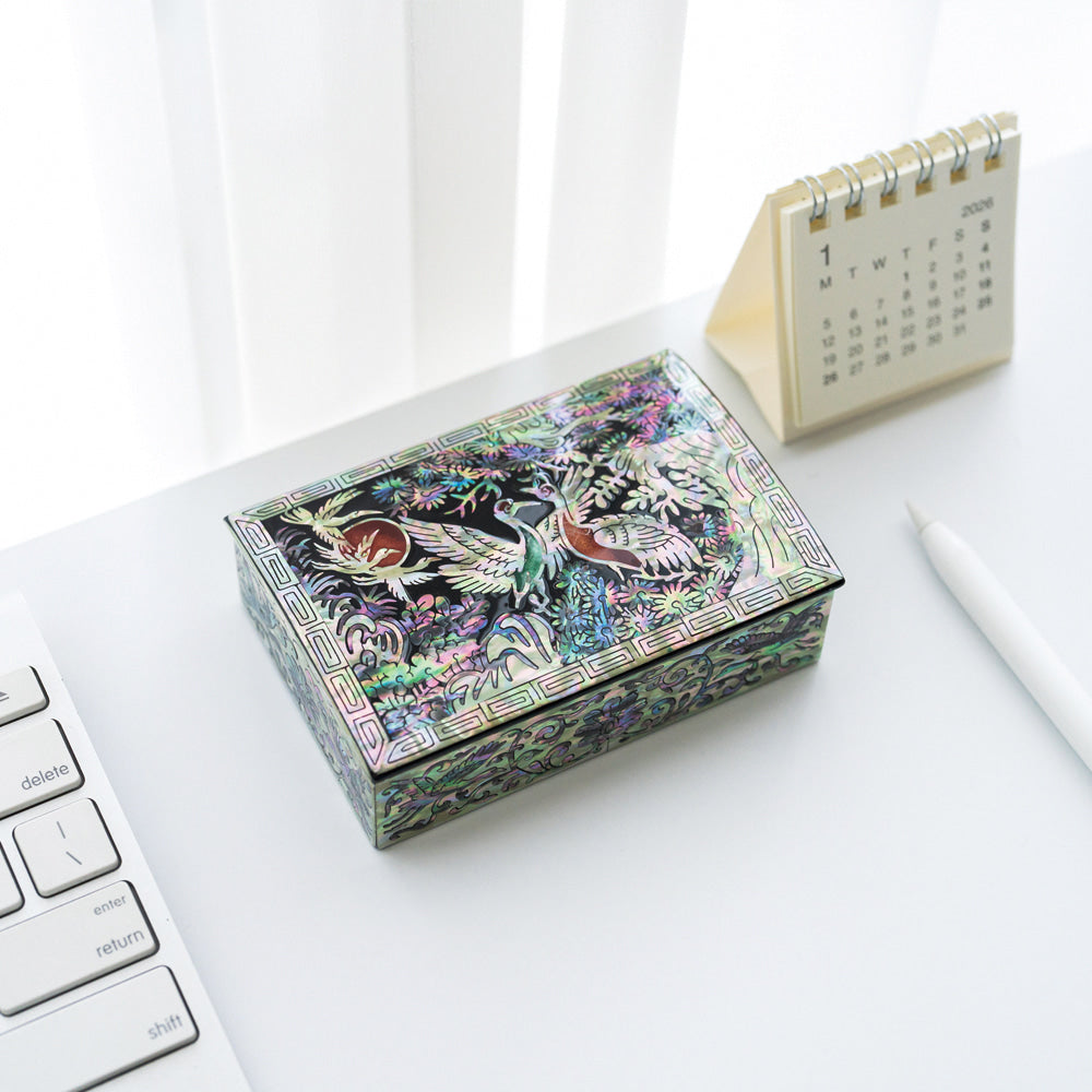 Najeon Mother-of-Pearl Keepsake Box - Crane & Pine (II) - view 8
