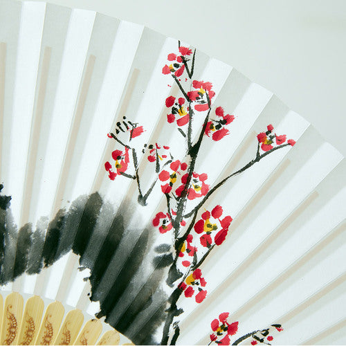 Korean Folding Fan - Plum Blossom, Black - view 6