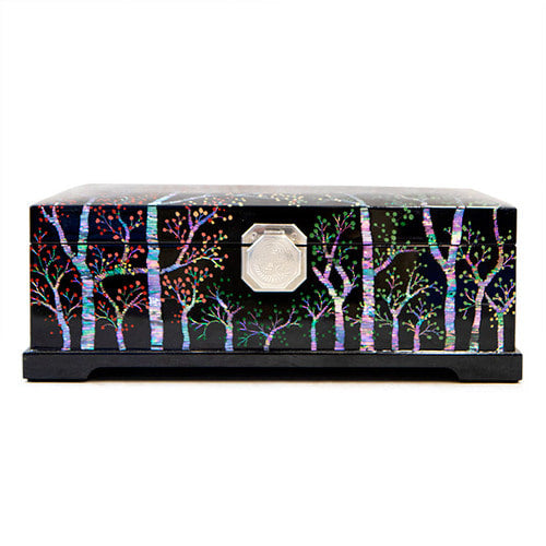 Najeon Mother-of-Pearl Jewelry Box - Black, 2 - Tier - view 5
