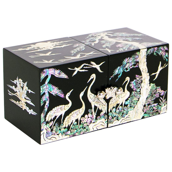 Najeon Mother-of-Pearl Jewelry Box - Crane & Pine (VI)