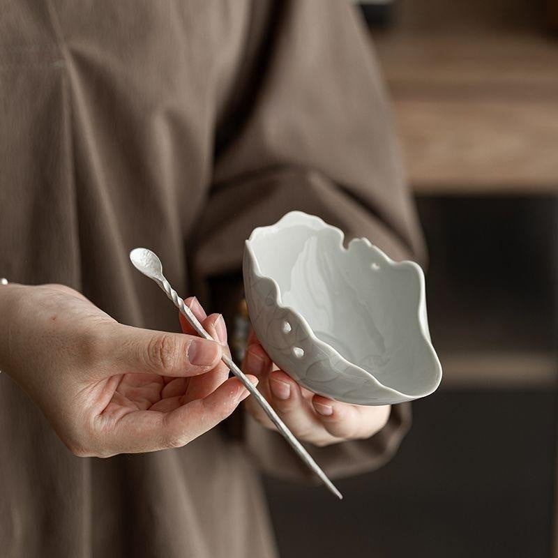 KOHGANE Korean Tea Ceremony Tea Scoop Tea Holder Ceramic - Tea Ritual Object - view 2