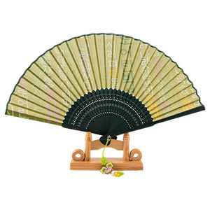Korean Silk Folding Fan - Butterfly, Red - view 2