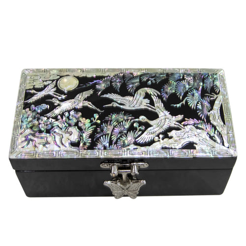 Najeon Mother-of-Pearl Jewelry Box - Crane & Pine, 1 - Tier (by Oh Myung - ho) (II) - view 4