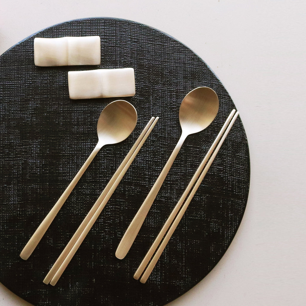 Notdam Bangjja Brass Spoon and Chopstick Set for 2 - view 2
