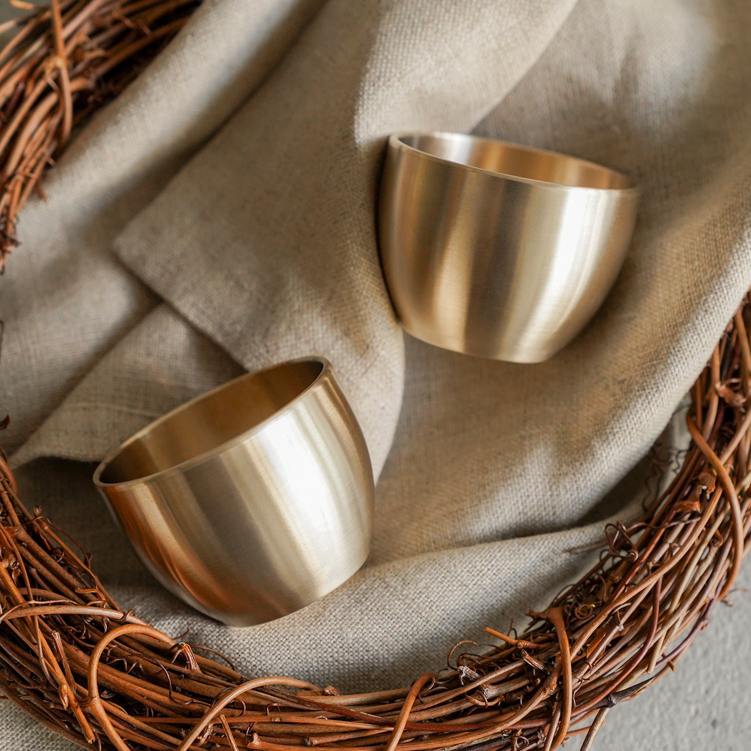 Notdam Bangjja Brass Starlight Soju Cup Set of 2