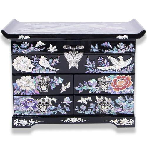 Najeon Mother-of-Pearl Jewelry Box - Black, 5 - Tier - view 6