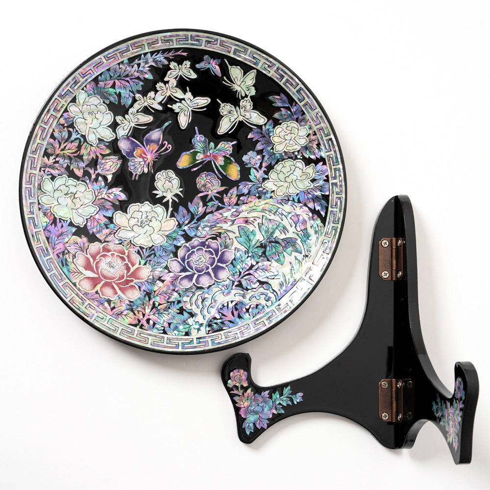 Najeon Mother-of-Pearl Tray - Peony, Black - view 8