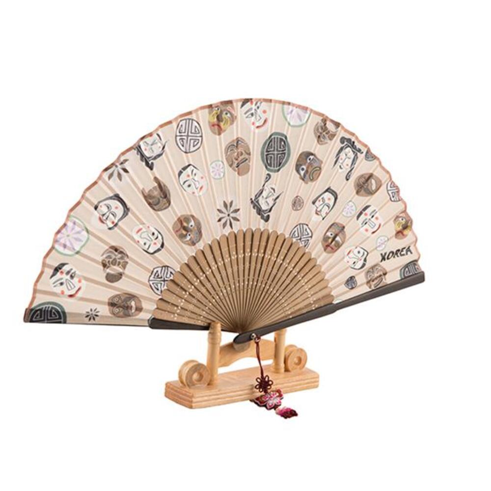 Korean Silk Folding Fan - Beige (IV) - view 8