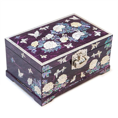 Najeon Mother-of-Pearl Jewelry Box - Peony, Purple, 2 - Tier (by Oh Myung - ho) - view 2
