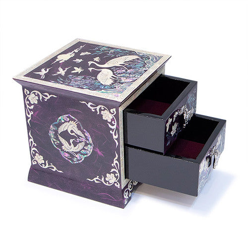 Korean Jewelry Box - Crane & Pine, Purple (by Oh Myung - ho) - view 6