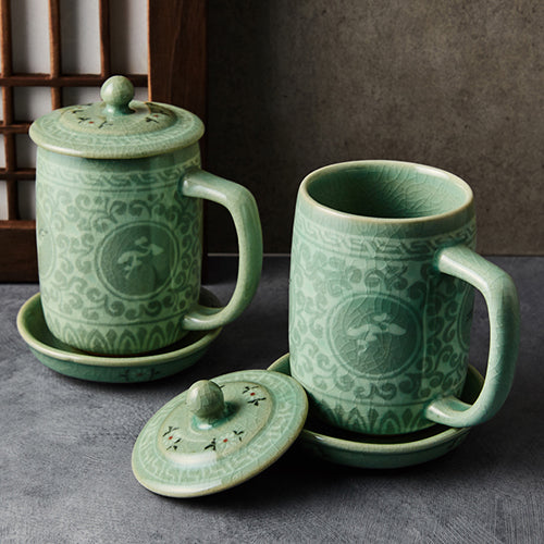 Korean Object - Crane & Cloud, Blue, Gift Set