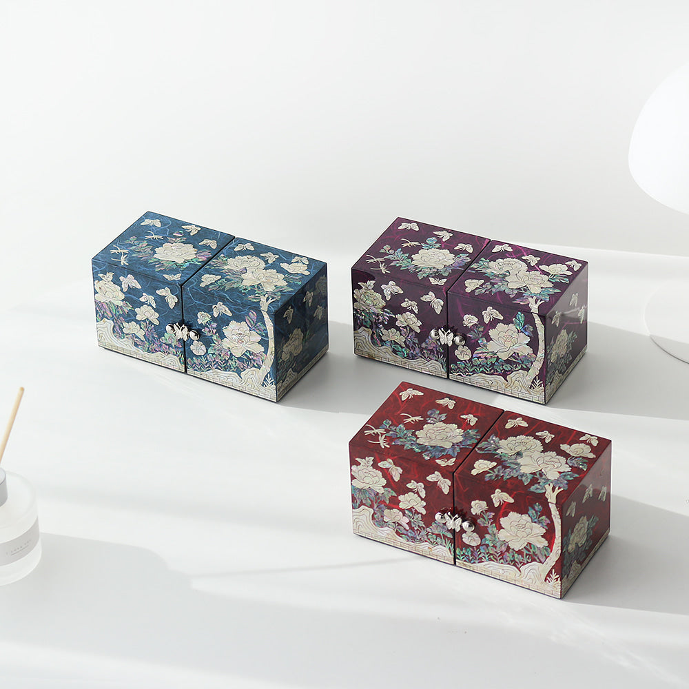 Najeon Mother-of-Pearl Jewelry Box - Peony, Purple, Medium - view 4