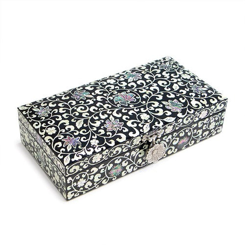 Najeon Mother-of-Pearl Jewelry Box - Chrysanthemum, Gold