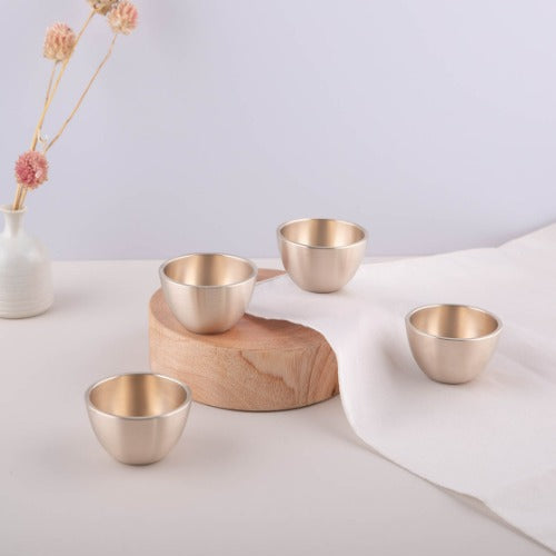 Bangjja Brass Soju Cup - Cheongchun (Set of 4)