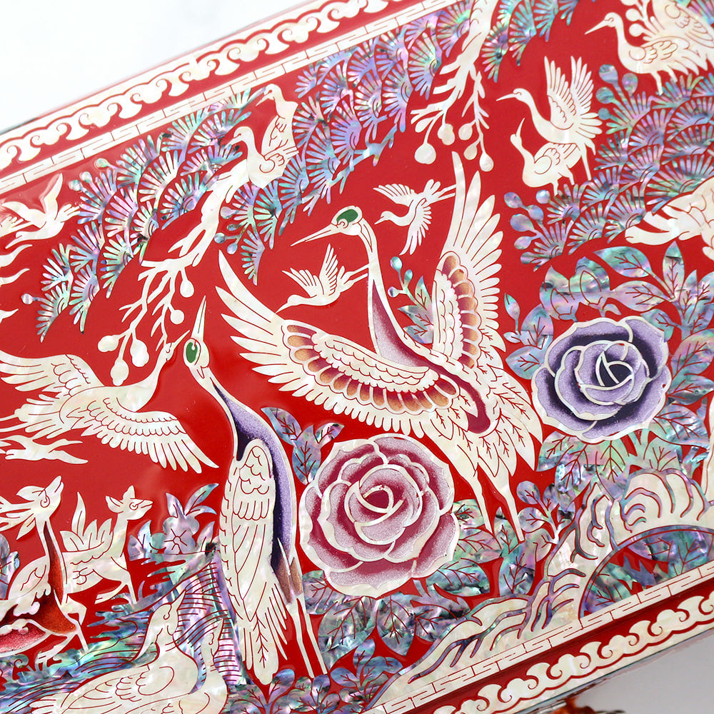 Najeon Mother-of-Pearl Jewelry Box - Crane & Pine (X) - view 6