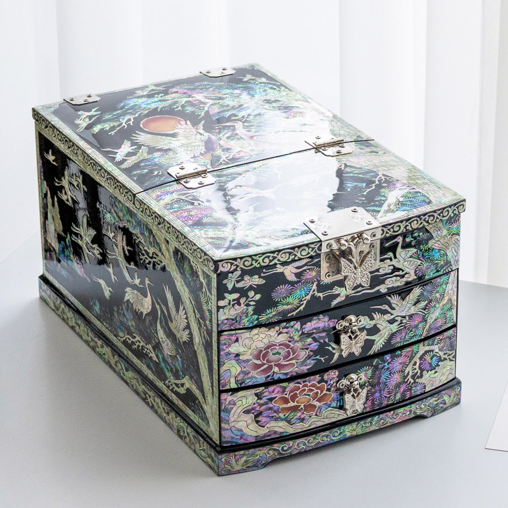 Najeon Mother-of-Pearl Jewelry Box - Crane & Pine (IX) - view 6