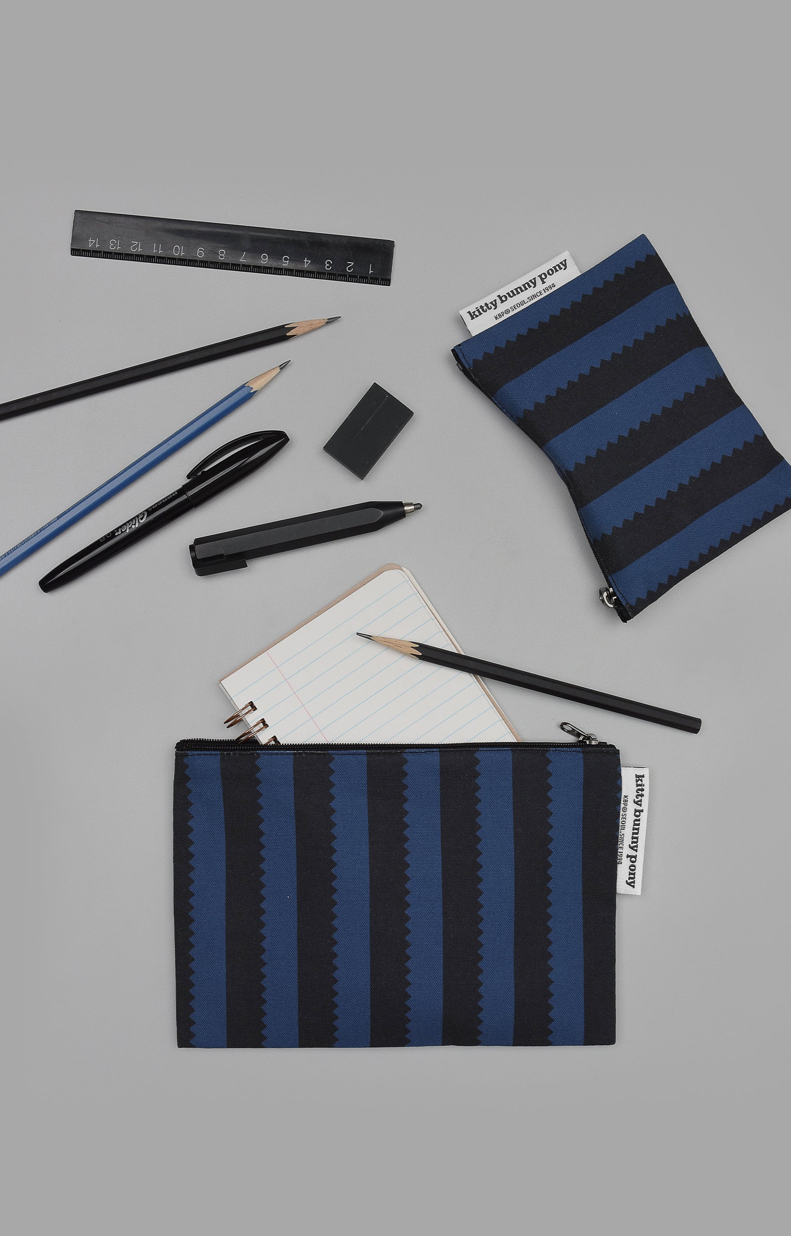 Kitty Bunny Pony Blue Notch Pouch
