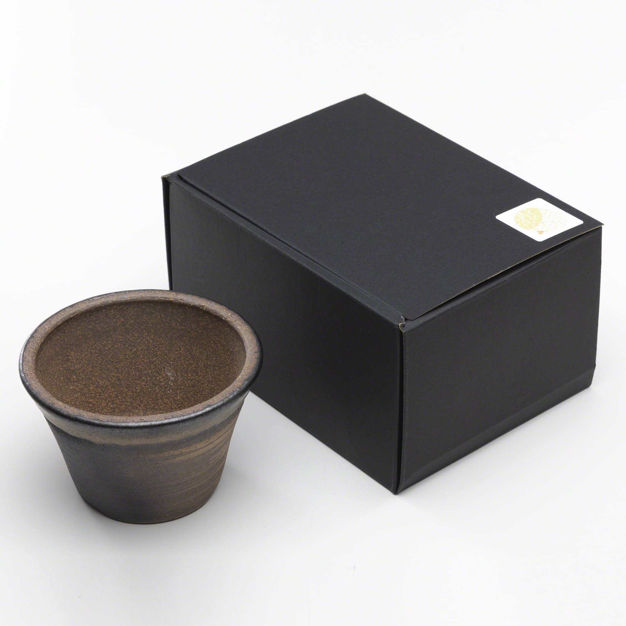Wazakura [ Banko Series ] Small Rounded Bonsai Pot 4.3" (110mm) Golden Brown