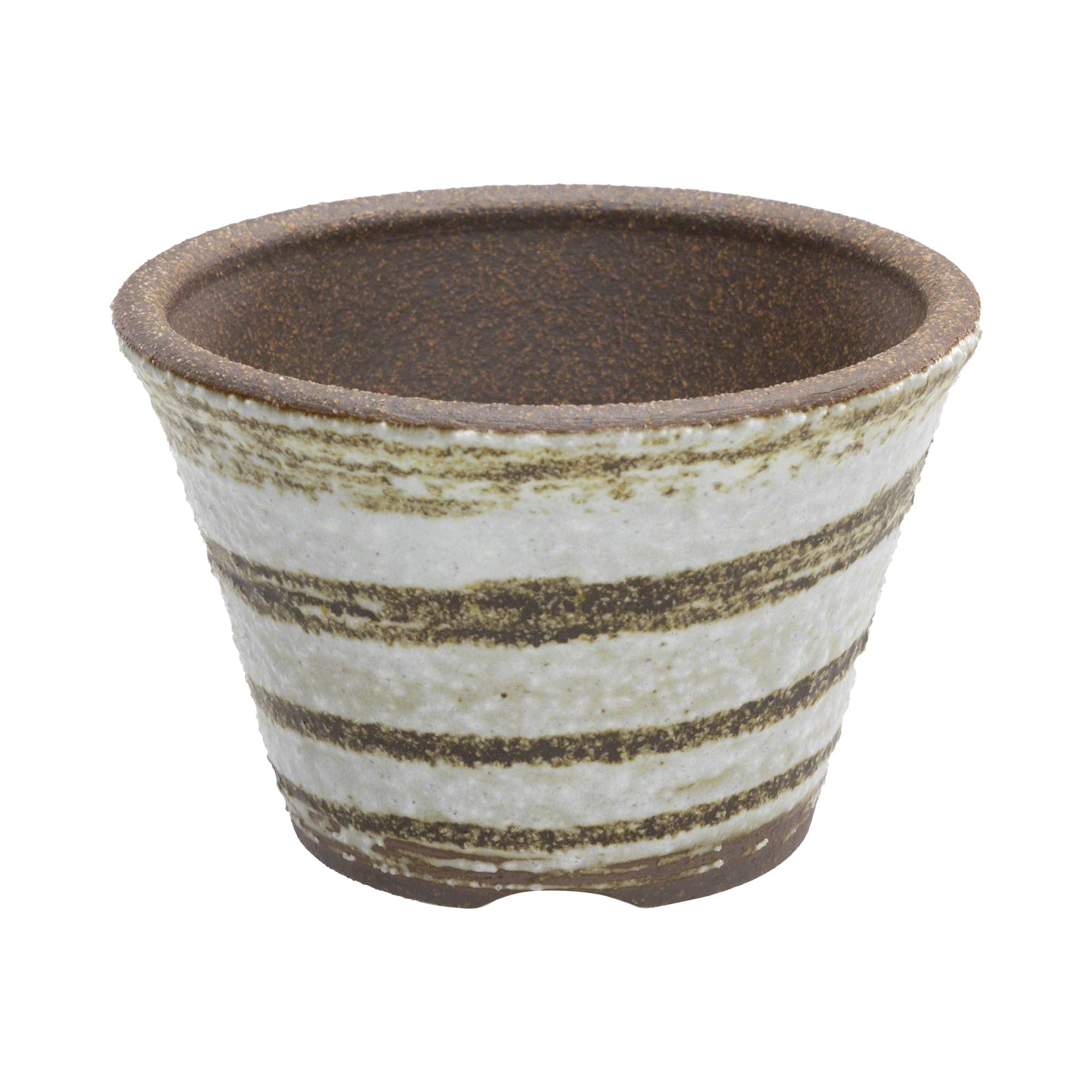 Wazakura [ Banko Series ] Small Rounded Bonsai Pot 4.3" (110mm) Brush White
