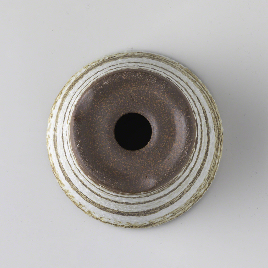Wazakura [ Banko Series ] Small Rounded Bonsai Pot 4.3" (110mm) Brush White