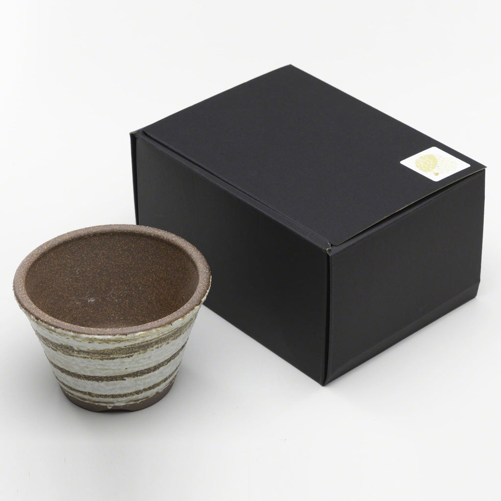 Wazakura [ Banko Series ] Small Rounded Bonsai Pot 4.3" (110mm) Brush White