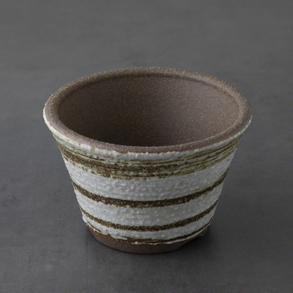 Wazakura [ Banko Series ] Small Rounded Bonsai Pot 4.3" (110mm) Brush White