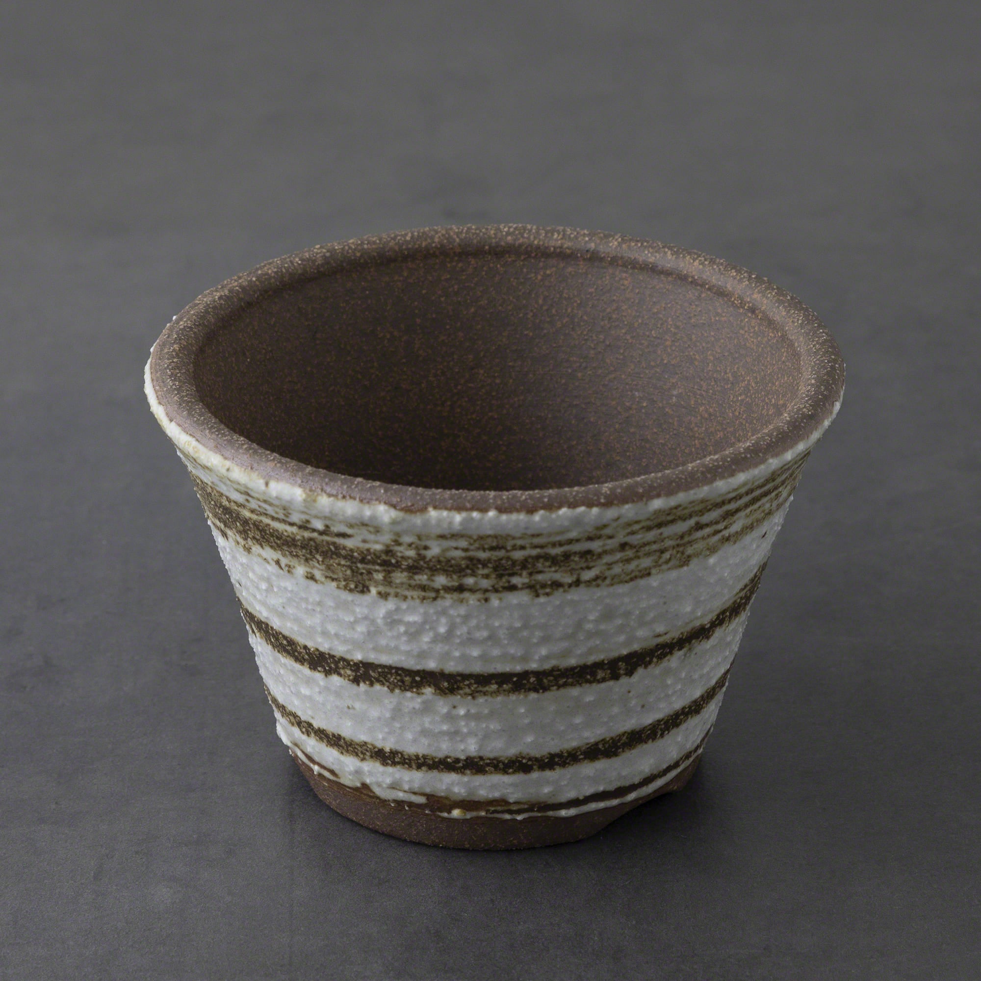 Wazakura [ Banko Series ] Small Rounded Bonsai Pot 4.3" (110mm) Brush White