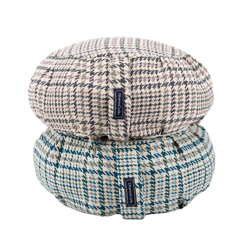 DharmaCrafts Houndstooth Plaid Buckwheat Hull Zafu