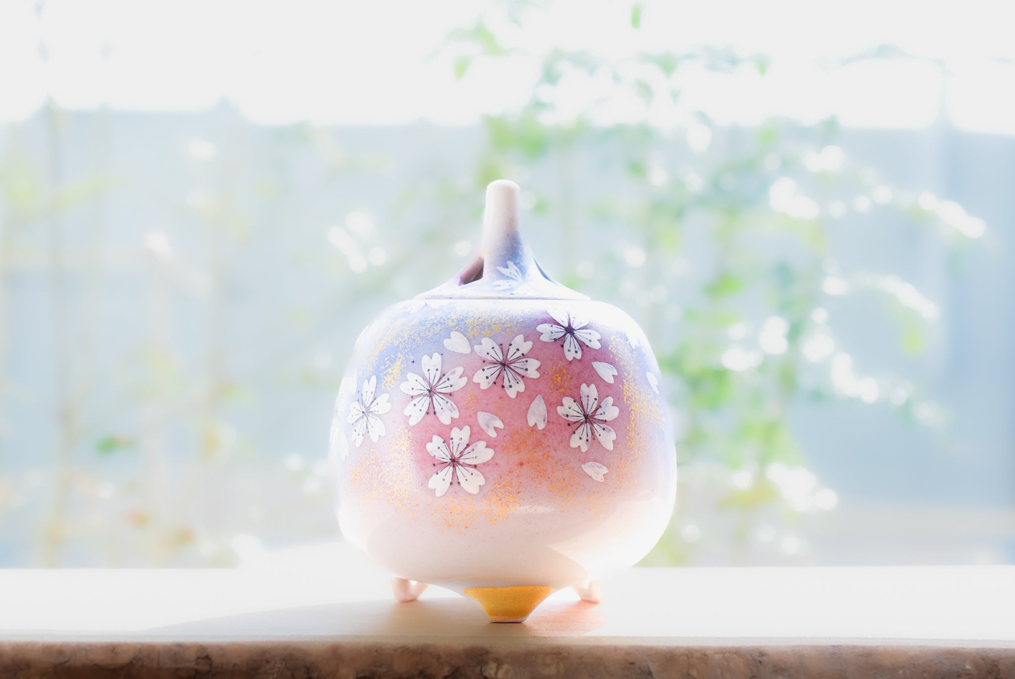 Juttoku Kutani Incense Burner 12cm - Dancing Flowers - view 6