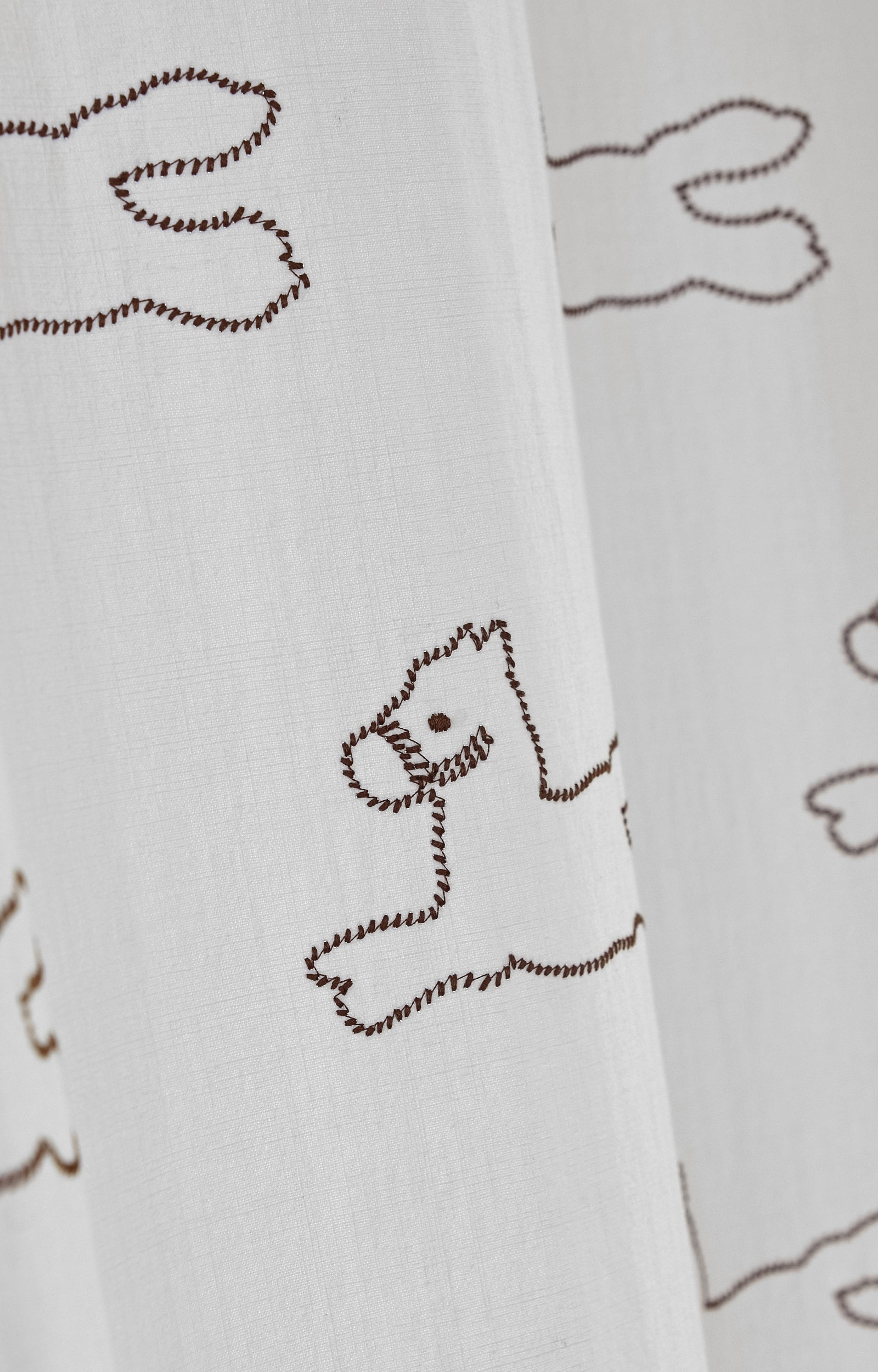Kitty Bunny Pony Happy Pony Embroidery Curtain