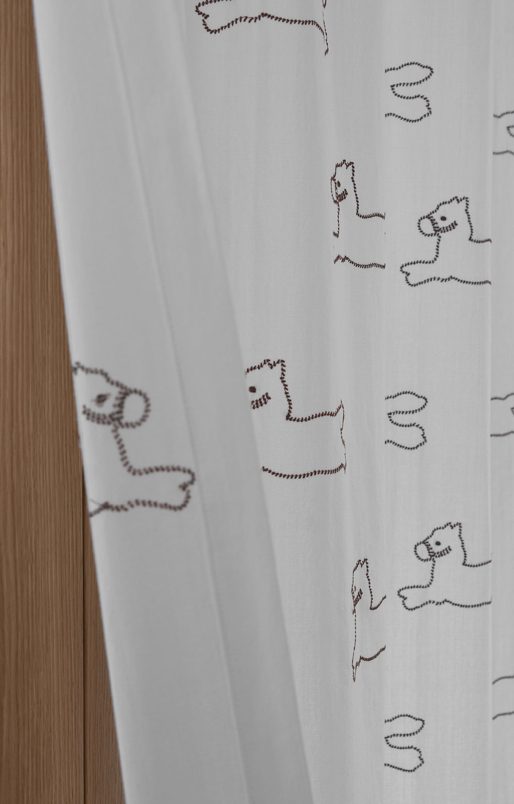 Kitty Bunny Pony Happy Pony Embroidery Curtain