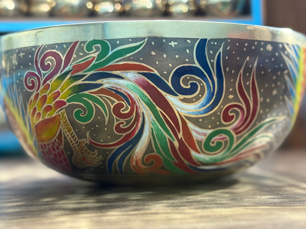 The Dancing Water Bowl I 9 Inch Hand-Painted Singing Bowl I Limited Edition Run. - view 3