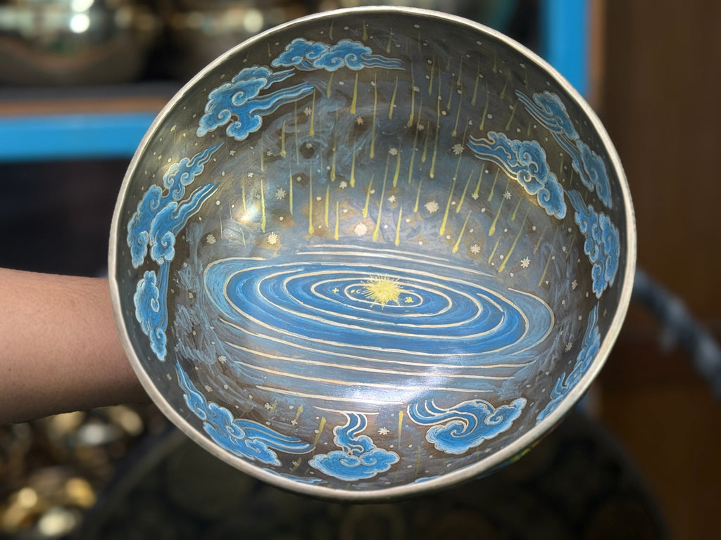 The Dancing Water Bowl I 9 Inch Hand-Painted Singing Bowl I Limited Edition Run. - view 5