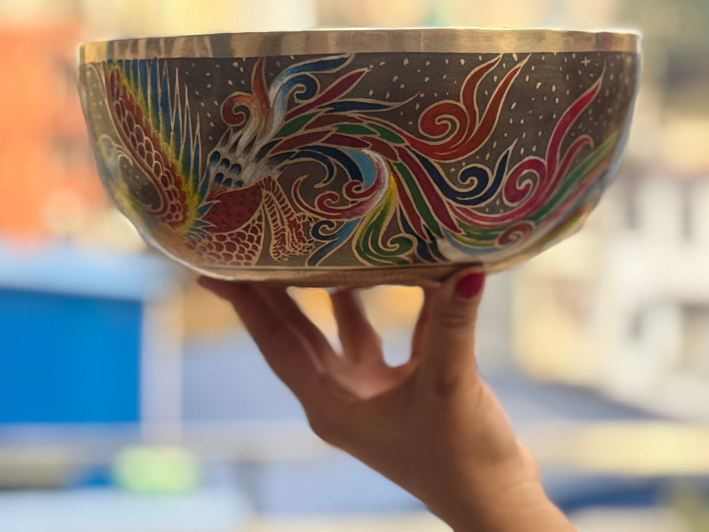 The Dancing Water Bowl I 9 Inch Hand-Painted Singing Bowl I Limited Edition Run. - view 7