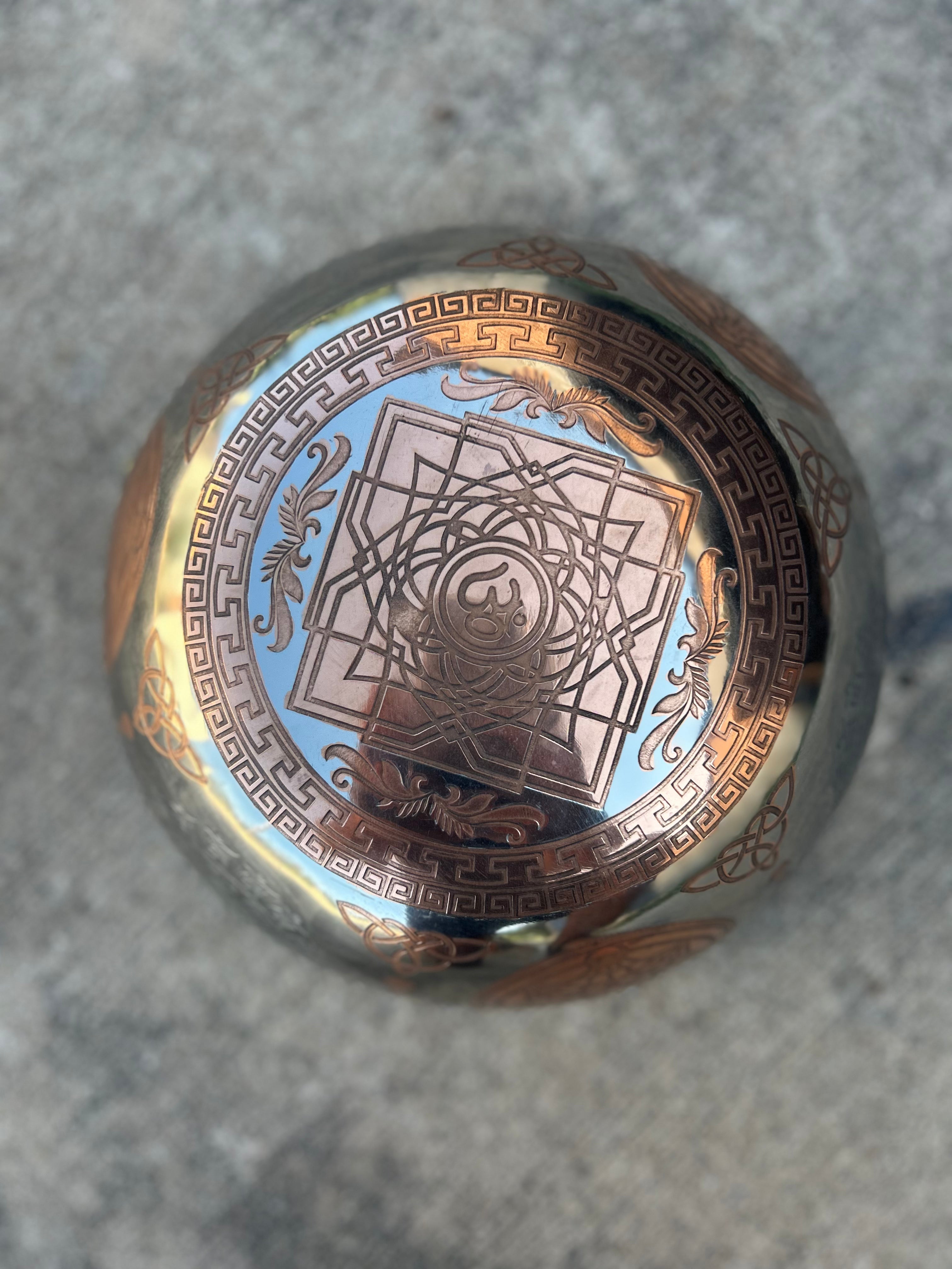 The Crown Jewel Bowl: 10.25 inch | Handmade Etched Bronze Singing Bowl - view 7