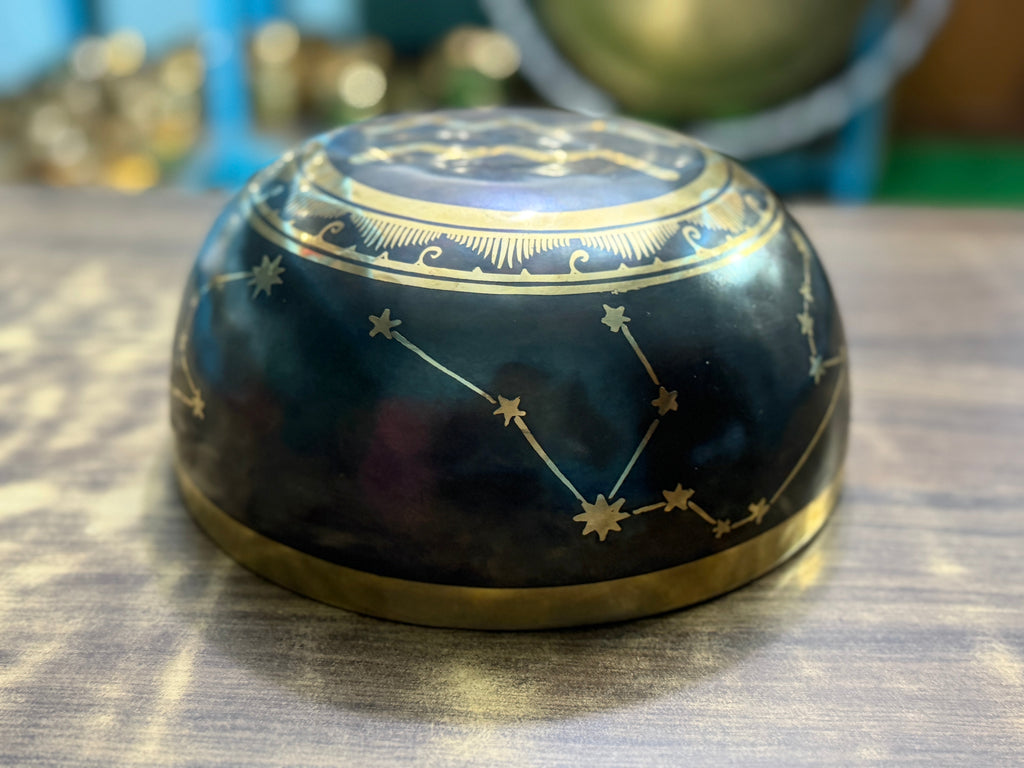 The Aquarius Singing Bowl - 9 inch Large | Handmade In Nepal - view 8