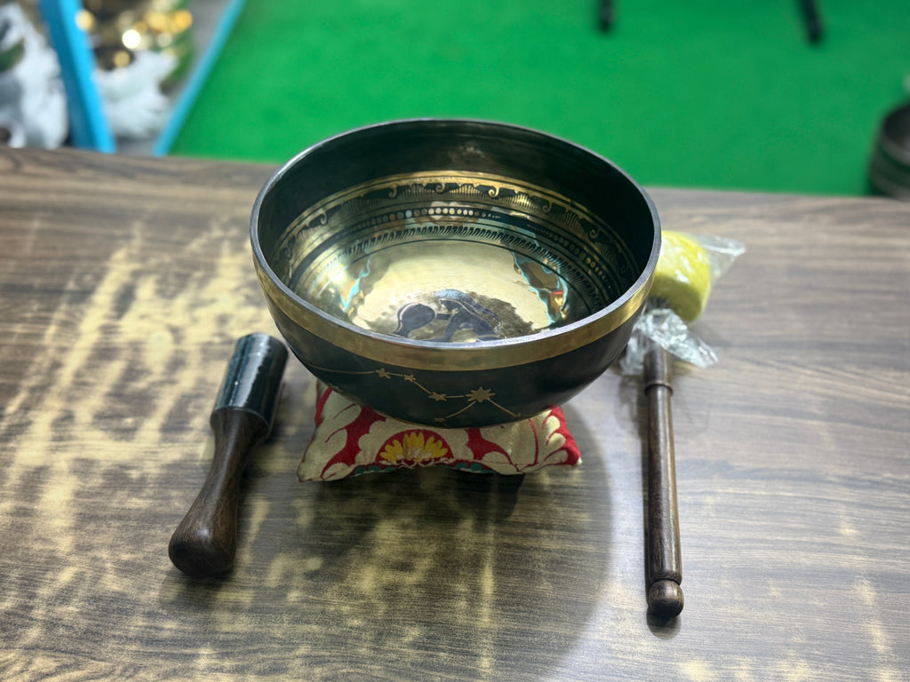 The Aquarius Singing Bowl - 9 inch Large | Handmade In Nepal - view 7