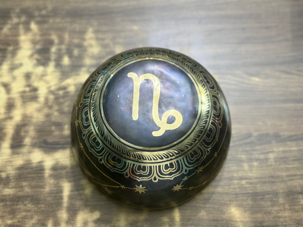 The Capricorn Singing Bowl - 9 inch Large | Handmade In Nepal - view 2