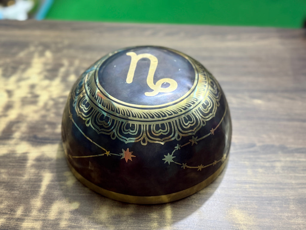 The Capricorn Singing Bowl - 9 inch Large | Handmade In Nepal - view 7