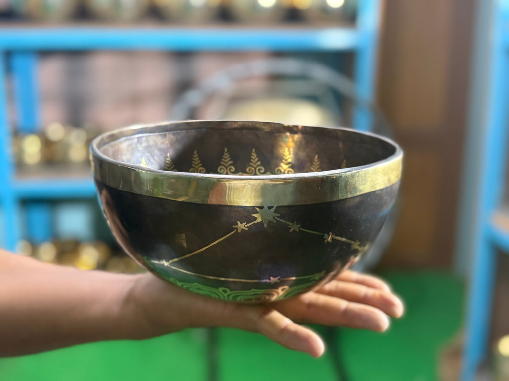 The Capricorn Singing Bowl - 9 inch Large | Handmade In Nepal - view 3